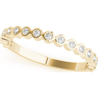 14K Yellow Gold Lab Diamond Stackable Ring - 0.125 Carat Total Weight - Size 7 by Robinson's Jewelers