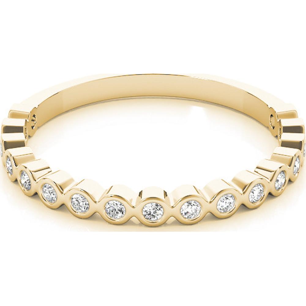 14K Yellow Gold Lab Diamond Stackable Ring - 0.125 Carat Total Weight - Size 7 by Robinson's Jewelers