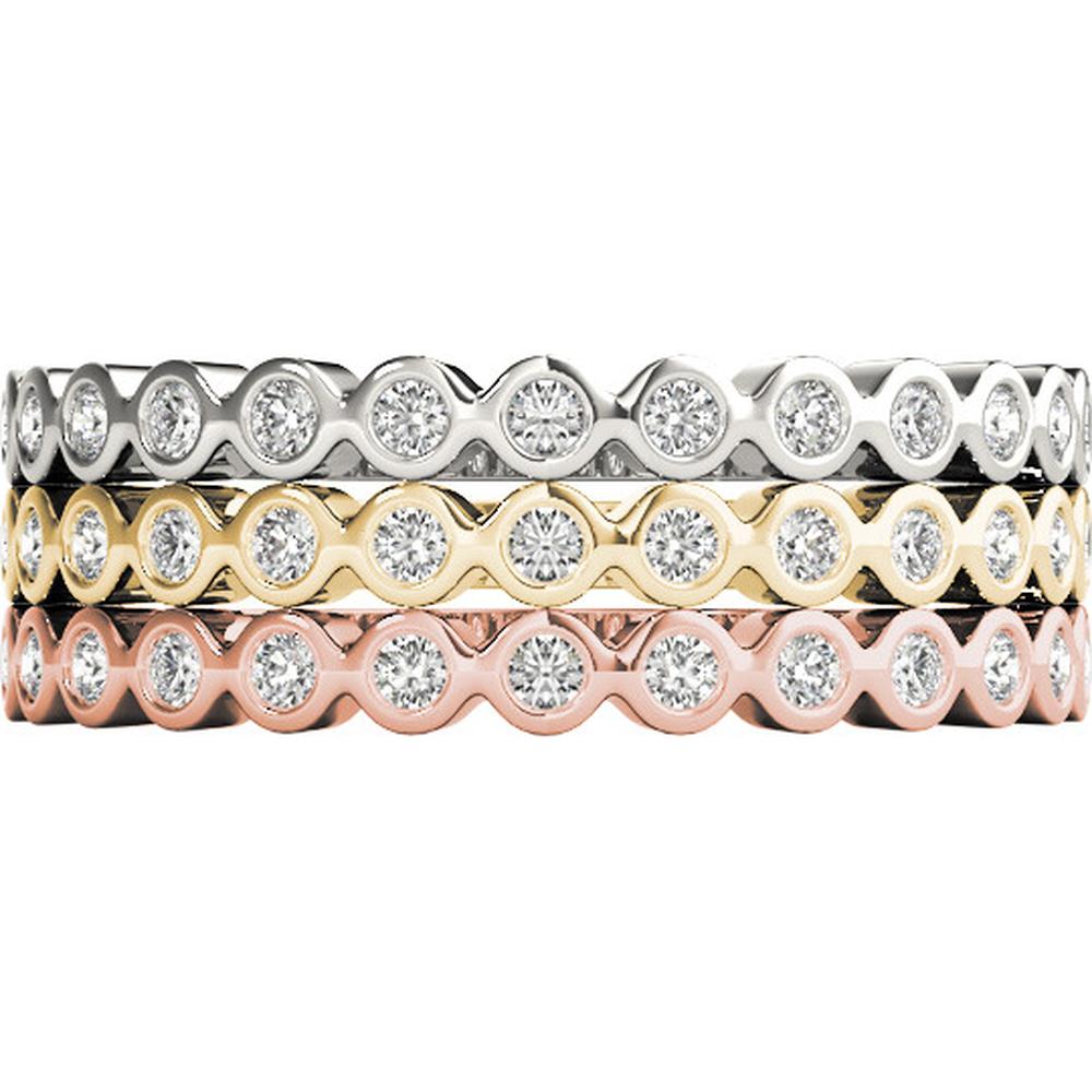 14K Yellow Gold Lab Diamond Stackable Ring - 0.125 Carat Total Weight - Size 7 by Robinson's Jewelers