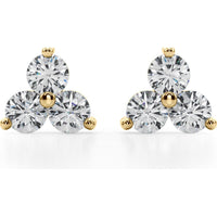 14K Yellow Gold Lab Diamond Three Stone Earrings - 0.96 Carats Total Diamond Weight by Robinson's Jewelers