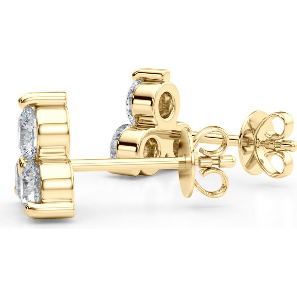 14K Yellow Gold Lab Diamond Three Stone Earrings - 0.96 Carats Total Diamond Weight by Robinson's Jewelers