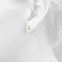 14K Yellow Gold Lab Diamond Three Stone Earrings - 0.96 Carats Total Diamond Weight by Robinson's Jewelers