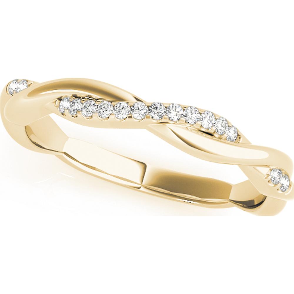 14K Yellow Gold Lab Diamond Wedding Band - 0.067 Carats Total Diamond Weight - Size 7 by Robinson's Jewelers