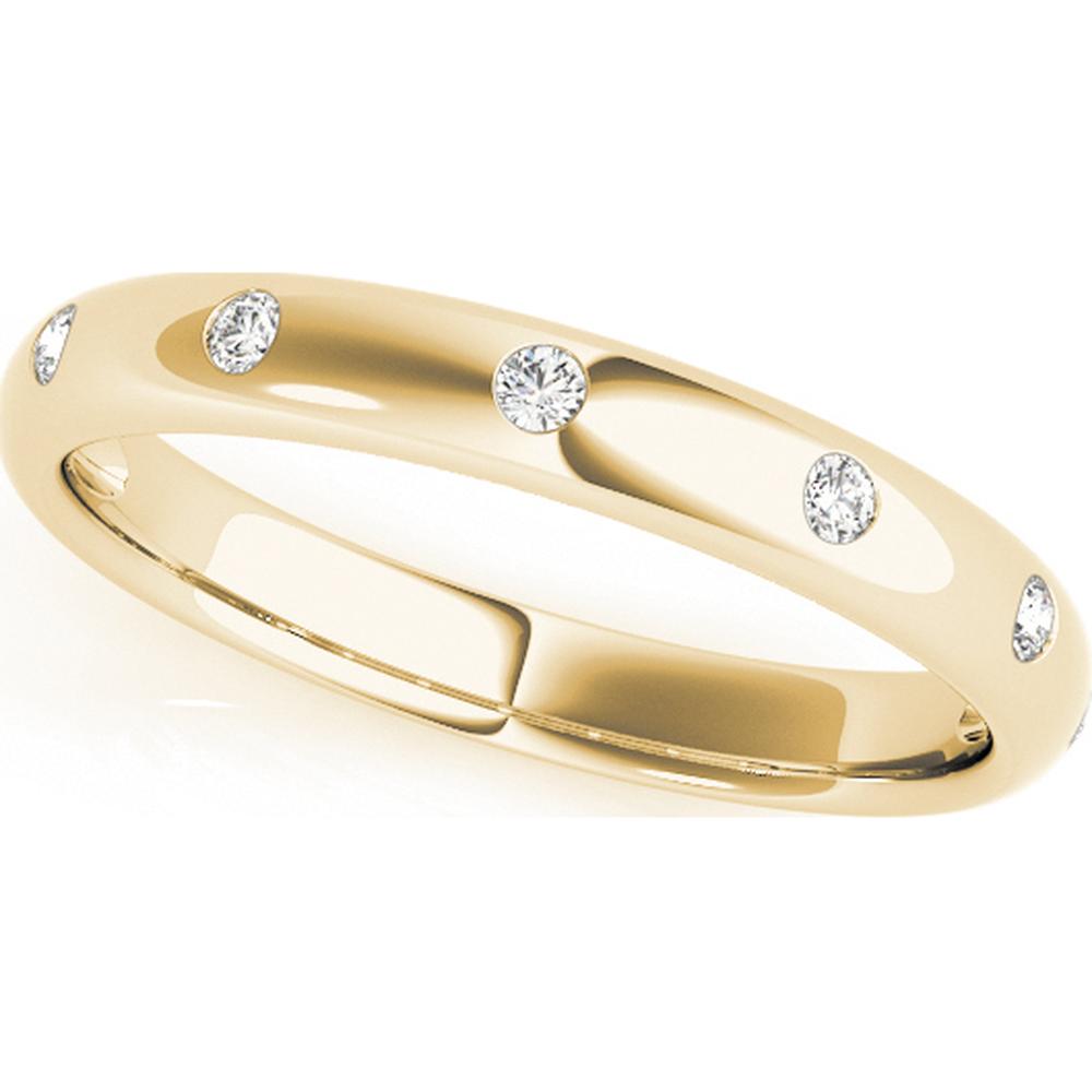 14K Yellow Gold Lab Diamond Wedding Band - 0.10 Carat Total Weight - Size 7 by Robinson's Jewelers