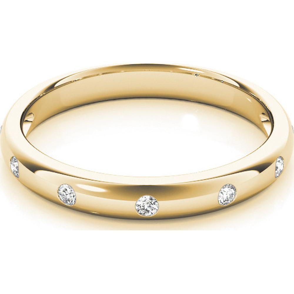 14K Yellow Gold Lab Diamond Wedding Band - 0.10 Carat Total Weight - Size 7 by Robinson's Jewelers