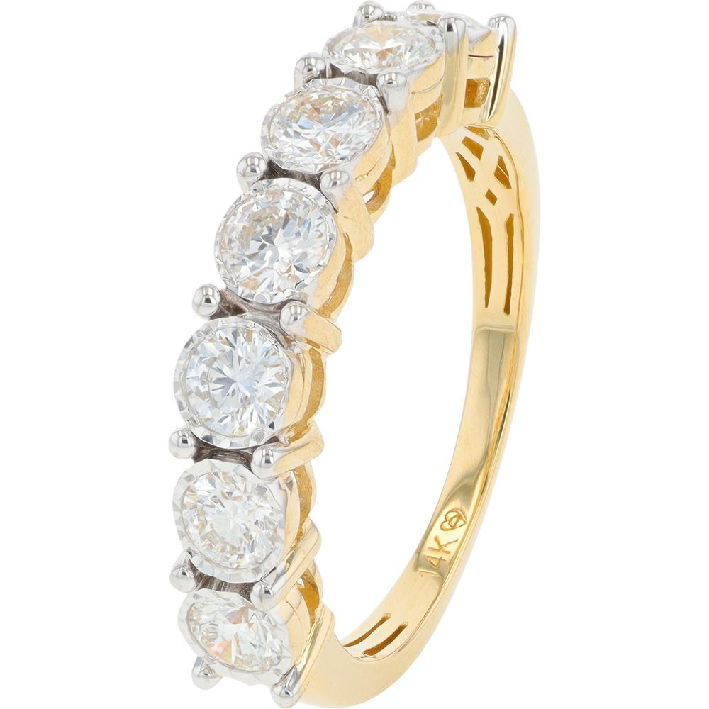 14K Yellow Gold Lab Grown Diamond Band - 1.00 Carat Total Diamond Weight