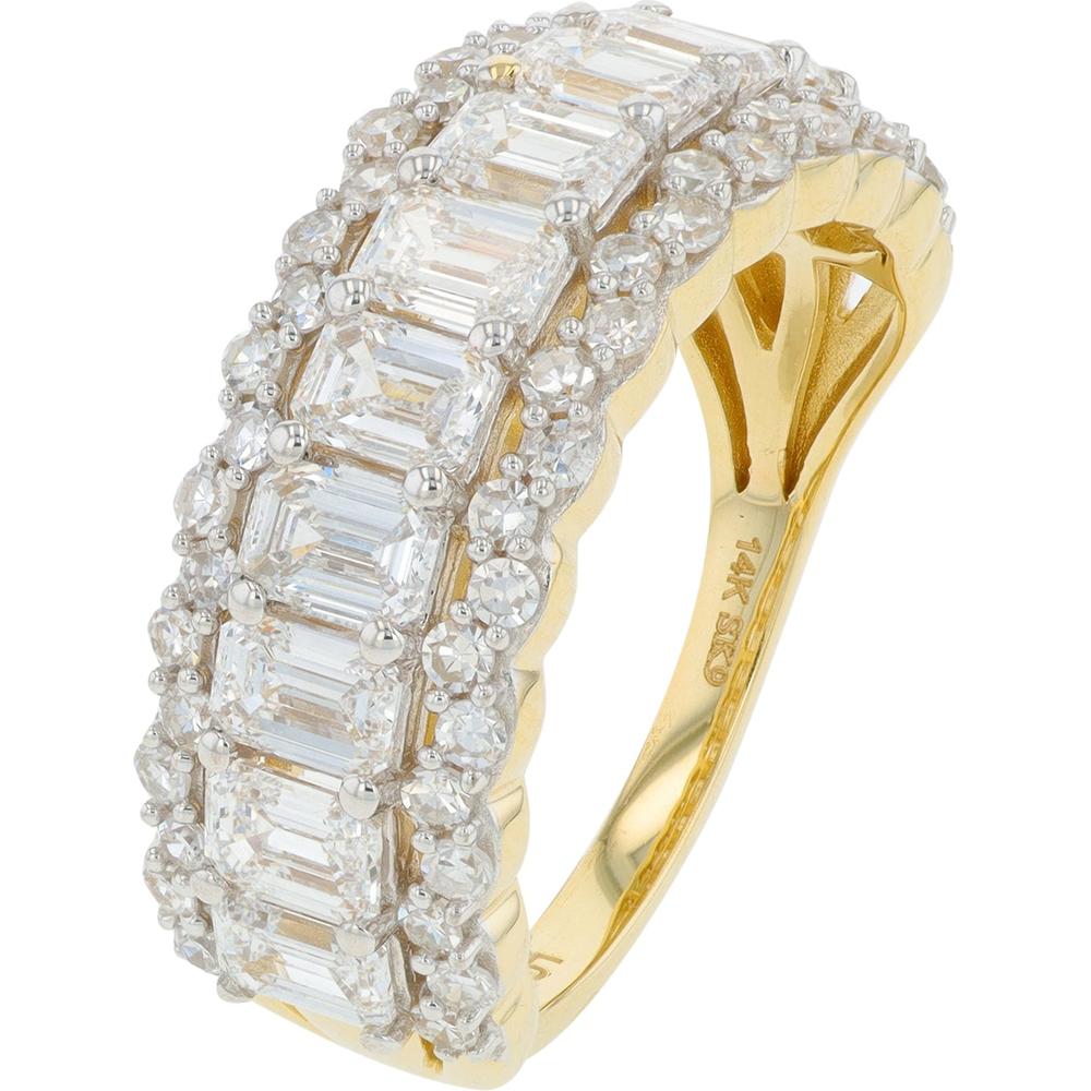 14K Yellow Gold Lab Grown Diamond Band with 2.75 Carat Total Diamond Weight