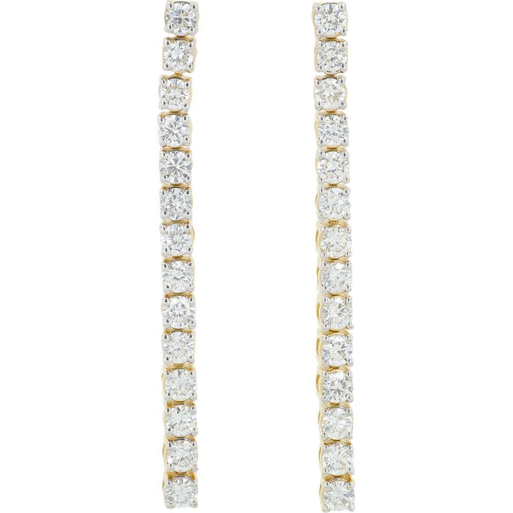 14K Yellow Gold Lab Grown Diamond Drop Earrings - 2.00 Carat Total Diamond Weight