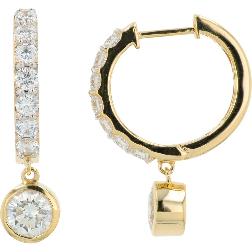 14K Yellow Gold Lab Grown Diamond Drop Earrings - 3.25 Carat Total Diamond Weight