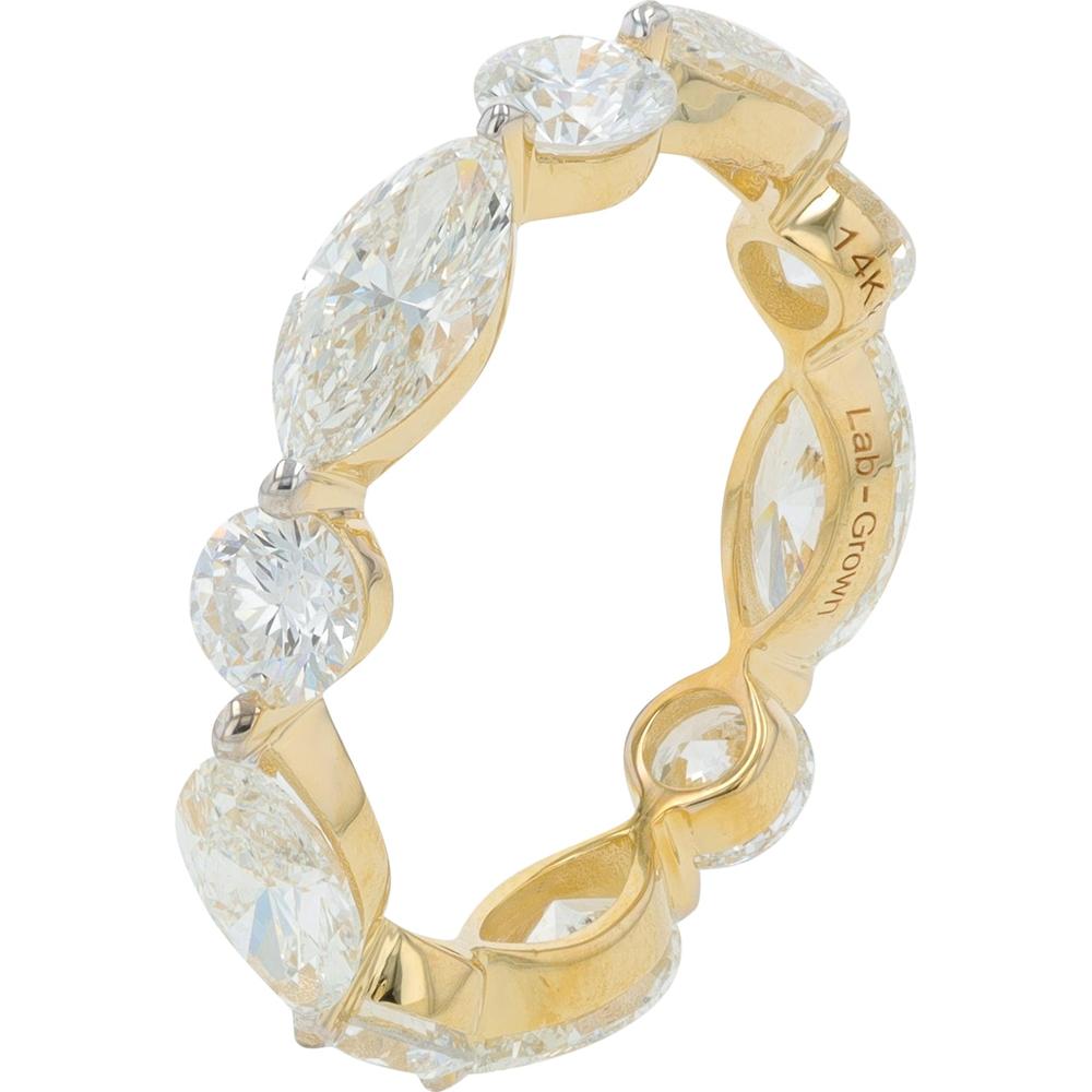 14K Yellow Gold Lab Grown Diamond Eternity Ring - 4.00 Carat Total Diamond Weight