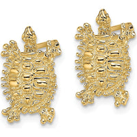 14K Yellow Gold Land Turtle Post Earrings - Unique Animal Inspired Design by 0