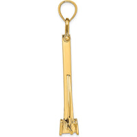 14K Yellow Gold Large 3D Anchor Pendant with Moveable Fins by Oro Pregiato