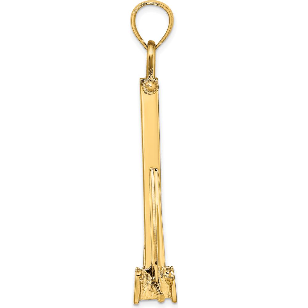14K Yellow Gold Large 3D Anchor Pendant with Moveable Fins by Oro Pregiato