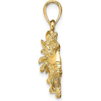 14K Yellow Gold Large 3D Leo Zodiac Charm - 23.5mm Width, Textured Lion Pendant by Oro Pregiato