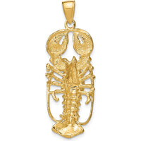 14K Yellow Gold Large 3D Lobster Pendant - 42mm Polished Finish by Oro Pregiato