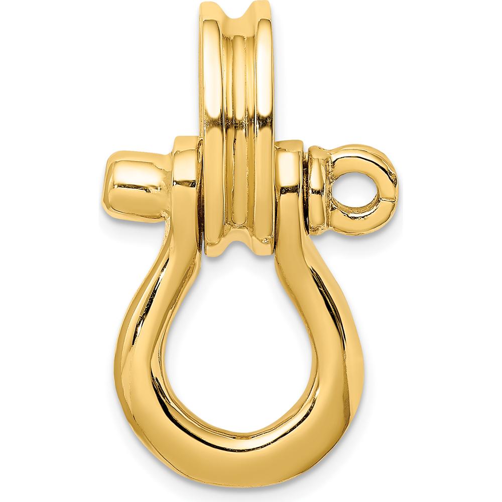 14K Yellow Gold Large 3D Shackle Link Pendant with Pulley Bail by Oro Pregiato