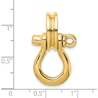 14K Yellow Gold Large 3D Shackle Link Pendant with Pulley Bail by Oro Pregiato