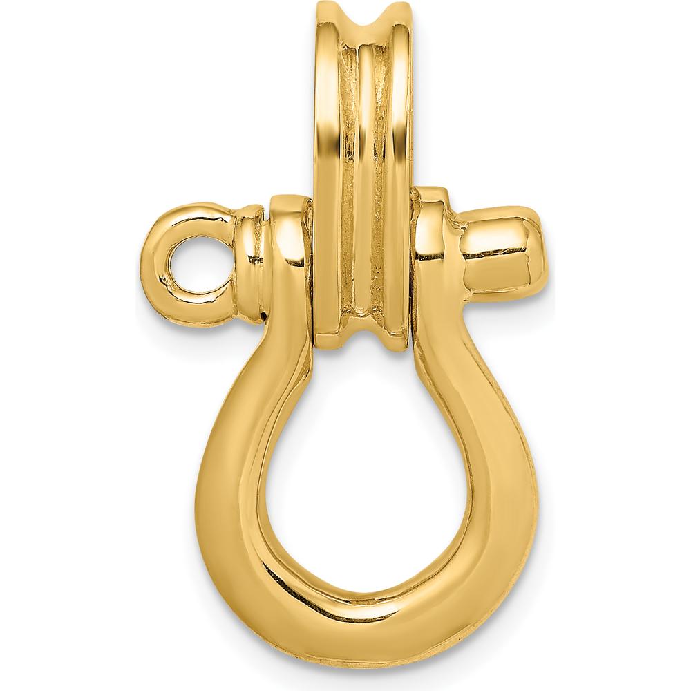 14K Yellow Gold Large 3D Shackle Link Pendant with Pulley Bail by Oro Pregiato