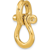 14K Yellow Gold Large 3D Shackle Link Pendant with Pulley Bail by Oro Pregiato