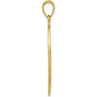 14K Yellow Gold Large Badge Pendant with Engravable Area and Textured Finish by Oro Pregiato