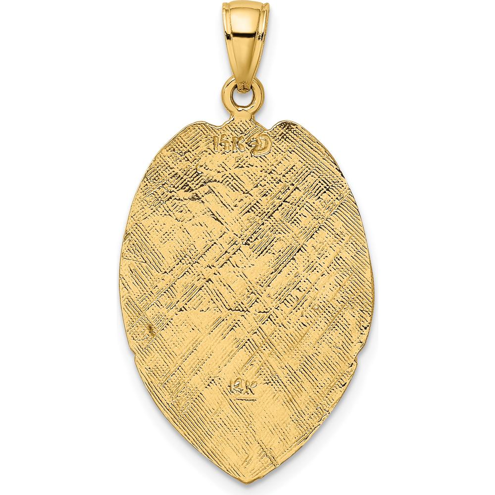 14K Yellow Gold Large Badge Pendant with Engravable Area and Textured Finish by Oro Pregiato