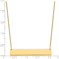 14K Yellow Gold Large Blank Bar Necklace - Customizable Pendant by Oro Pregiato