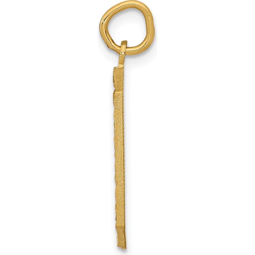 14K Yellow Gold Large Brushed Diamond-Cut Number 0 Charm by Oro Pregiato