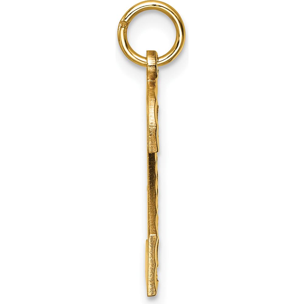 14K Yellow Gold Large Brushed Diamond-Cut Number 2 Charm - 20.52mm Length by Oro Pregiato