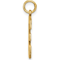 14K Yellow Gold Large Brushed Diamond-Cut Number 3 Charm by Oro Pregiato