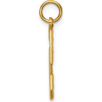 14K Yellow Gold Large Brushed Diamond-Cut Number 5 Charm Pendant by Oro Pregiato