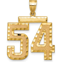 14K Yellow Gold Large Brushed Diamond-Cut Number 54 Charm by Oro Pregiato