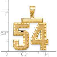 14K Yellow Gold Large Brushed Diamond-Cut Number 54 Charm by Oro Pregiato
