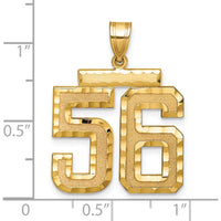14K Yellow Gold Large Brushed Diamond-Cut Number 56 Charm by Oro Pregiato