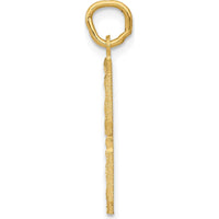 14K Yellow Gold Large Brushed Diamond-cut Number 8 Charm - Textured Gold Pendant by Oro Pregiato