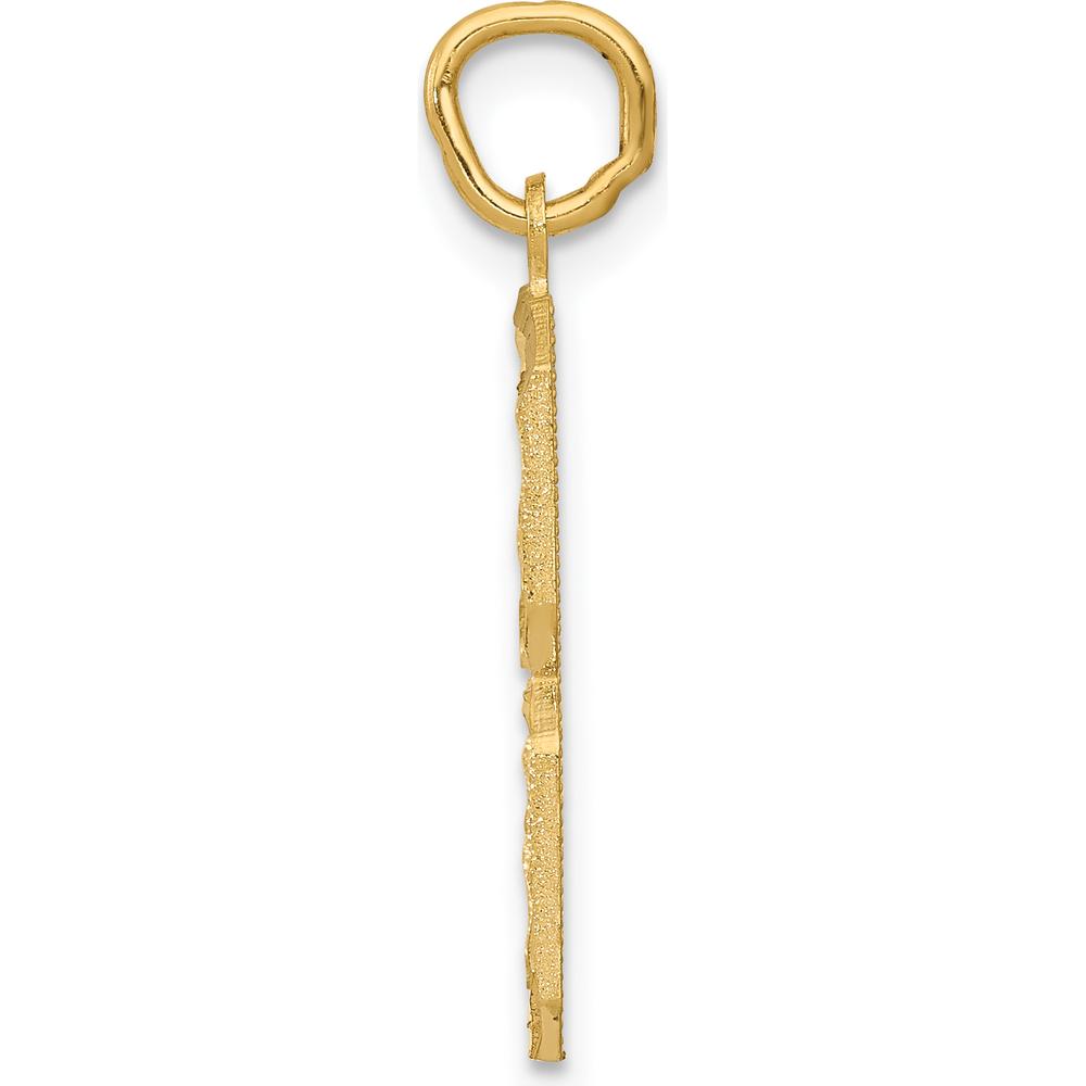 14K Yellow Gold Large Brushed Diamond-cut Number 8 Charm - Textured Gold Pendant by Oro Pregiato