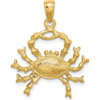 14K Yellow Gold Large Cancer Zodiac Pendant with 3D Textured Charm - 26.75mm Length by Oro Pregiato