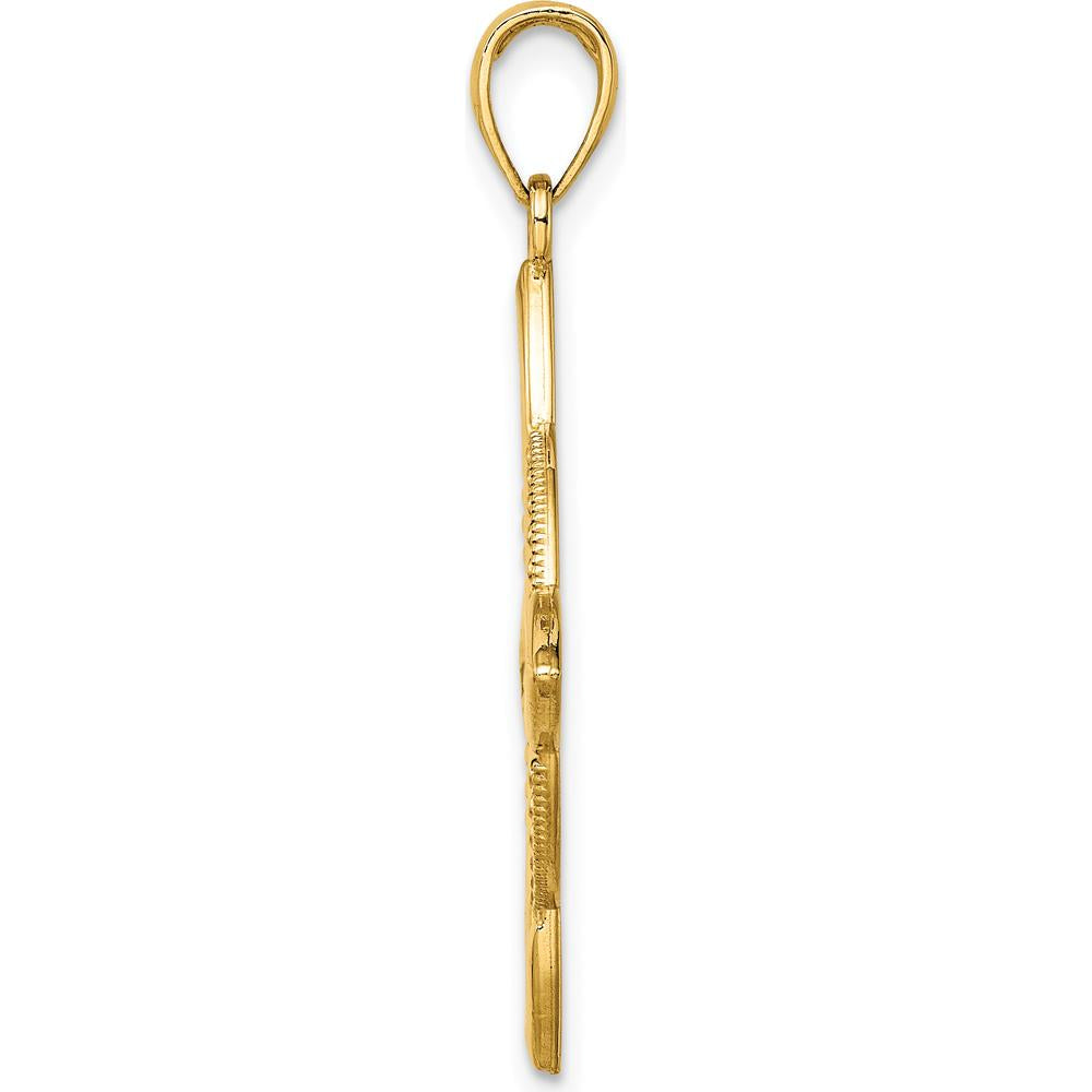 14K Yellow Gold Large Celtic Eternity Knot Pendant - Polished Beaded Finish by Oro Pregiato