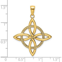14K Yellow Gold Large Celtic Eternity Knot Pendant - Polished Beaded Finish by Oro Pregiato