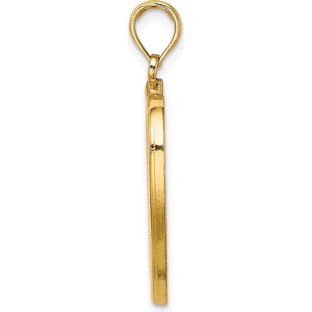 14K Yellow Gold Large Celtic Knot Heart Charm Pendant - Polished Finish by Oro Pregiato