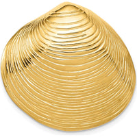 14K Yellow Gold Large Clam Shell Omega Slide Pendant with Textured Design by Oro Pregiato
