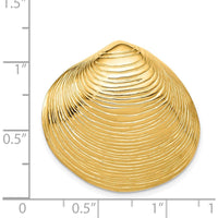 14K Yellow Gold Large Clam Shell Omega Slide Pendant with Textured Design by Oro Pregiato