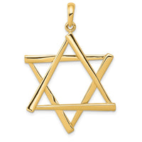 14K Yellow Gold Large Cut-out Star of David Pendant - 46mm Length, 30mm Width by Oro Pregiato