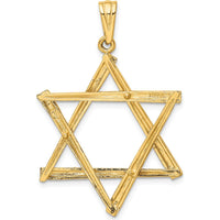 14K Yellow Gold Large Cut-out Star of David Pendant - 46mm Length, 30mm Width by Oro Pregiato