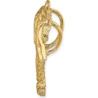 14K Yellow Gold Large Double Palm Tree Omega Slide Pendant - 36.4mm by Oro Pregiato