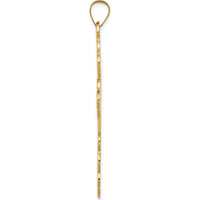 14K Yellow Gold Large Eastern Orthodox Cross Pendant - Textured Finish by Oro Pregiato