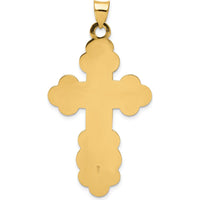 14K Yellow Gold Large Eastern Orthodox Cross Pendant - Textured Finish by Oro Pregiato