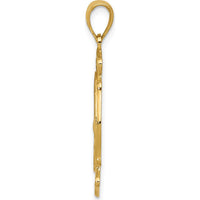 14K Yellow Gold Large FD St. Florian Badge Pendant - Protective Firefighter Charm by Oro Pregiato