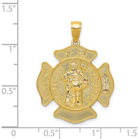 14K Yellow Gold Large FD St. Florian Badge Pendant - Protective Firefighter Charm by Oro Pregiato