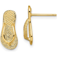 14K Yellow Gold Large Flip-Flop Post Earrings - Polished Finish by 0