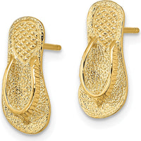 14K Yellow Gold Large Flip-Flop Post Earrings - Polished Finish by 0